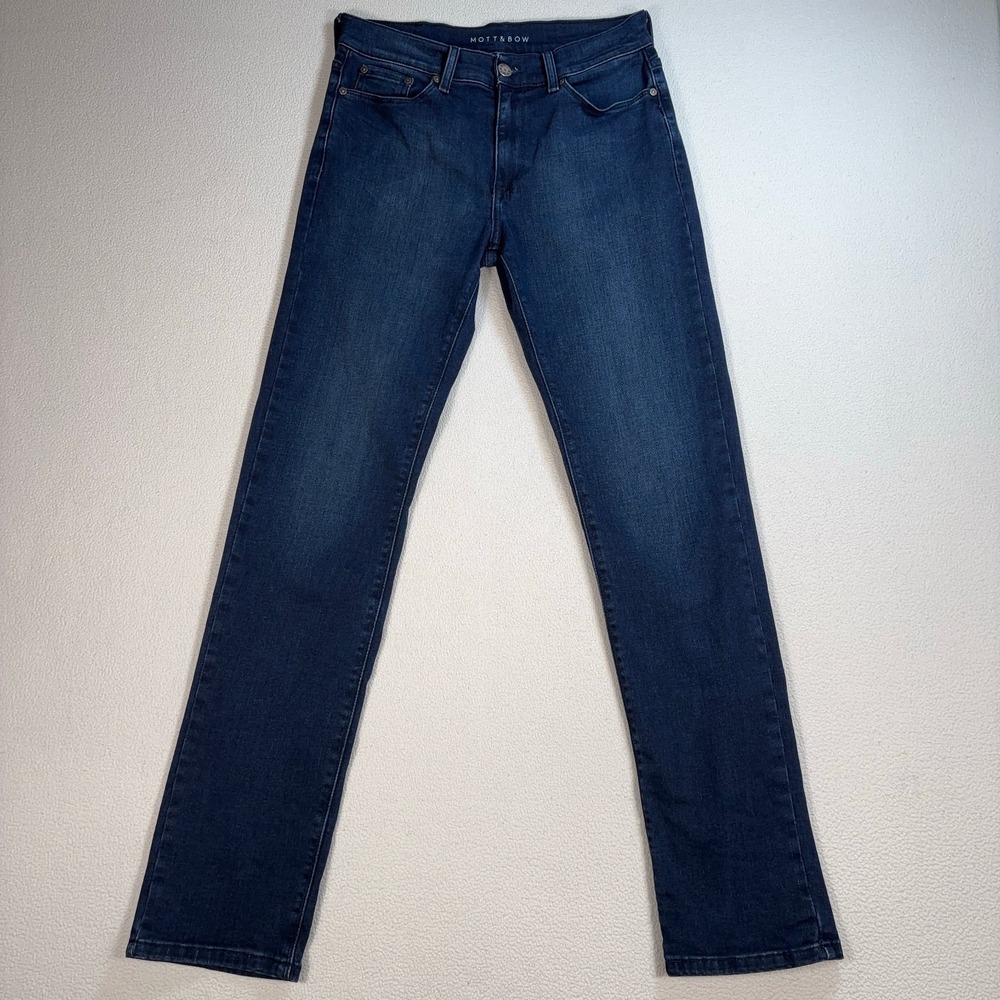Mott & Bow Slim Staple Jeans Men's 28 (fits 29x31) Blue Tapered Stretch Denim